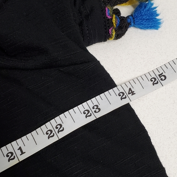 C est 1946 tassel short sleeve top black XL - Picture 8 of 9